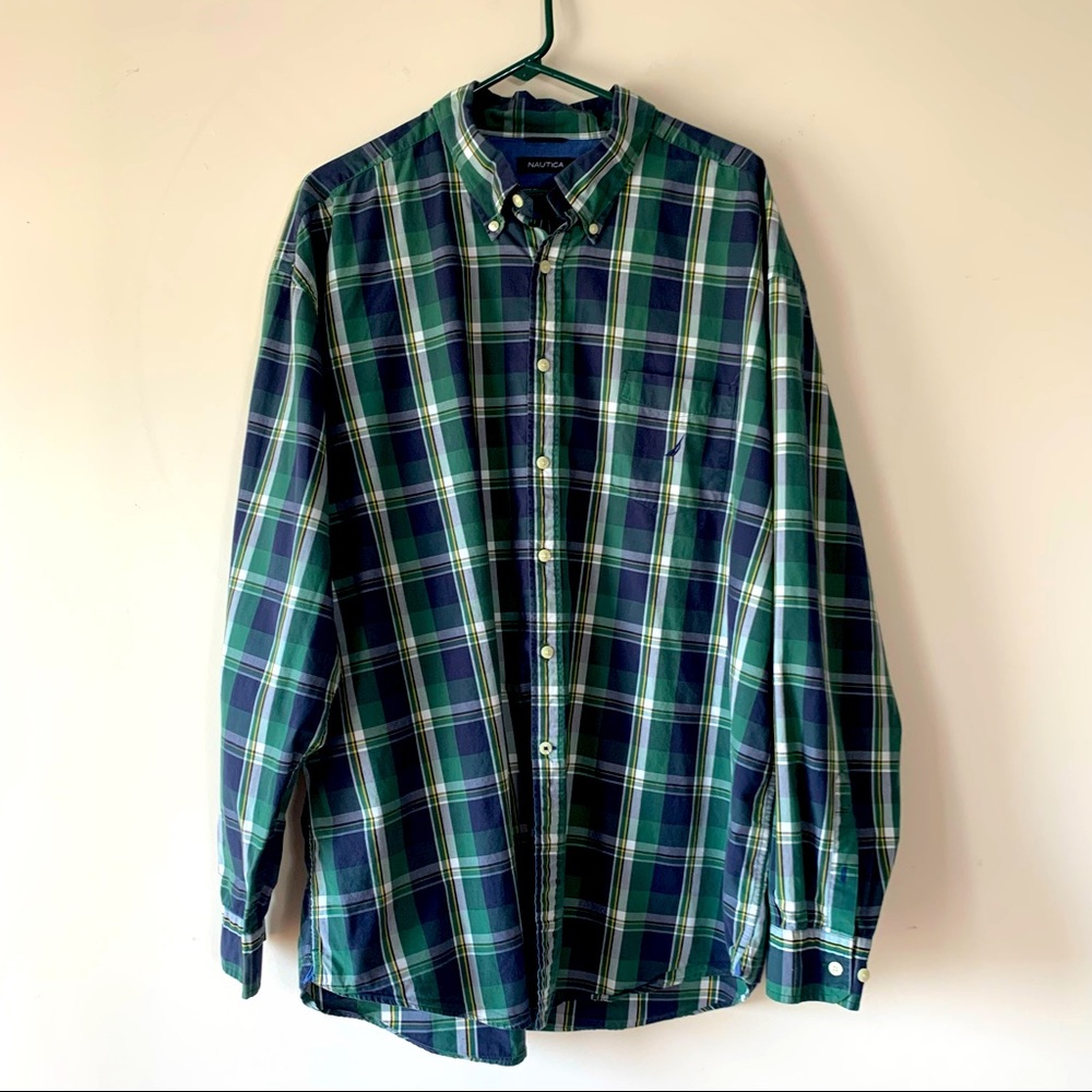 Nautica 80's Two-Ply Cotton button down men's shirt. 3XL